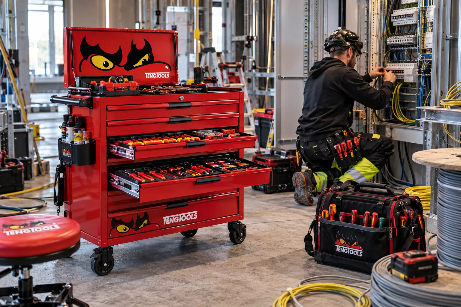 Vagn vid elarbete