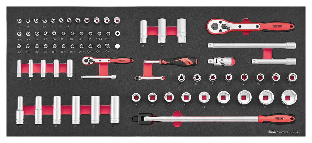 Hylsnyckelsats TELSK76 Teng Tools 76 delar