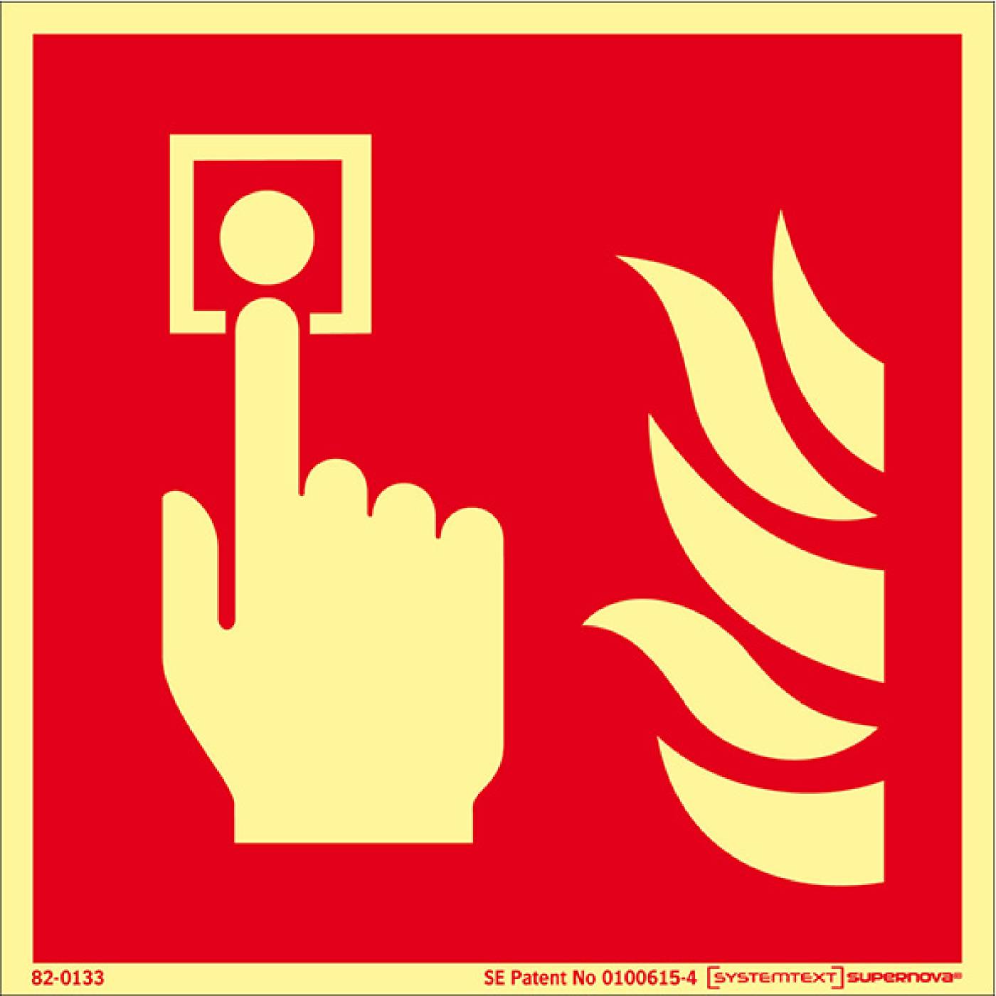Supernova Brandskylt Brandlarmsknapp EN ISO 7010:2012 – bild 1