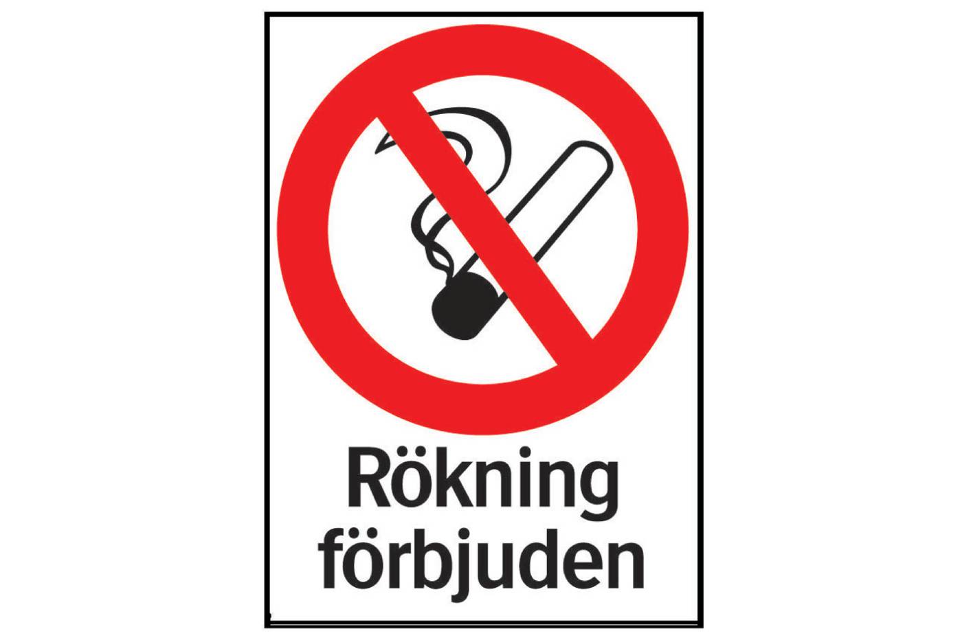 Förbudsskylt 34-5715, 35-4514, 34-5615, 34-5714 34-5713 Rökning förbjuden – bild 1