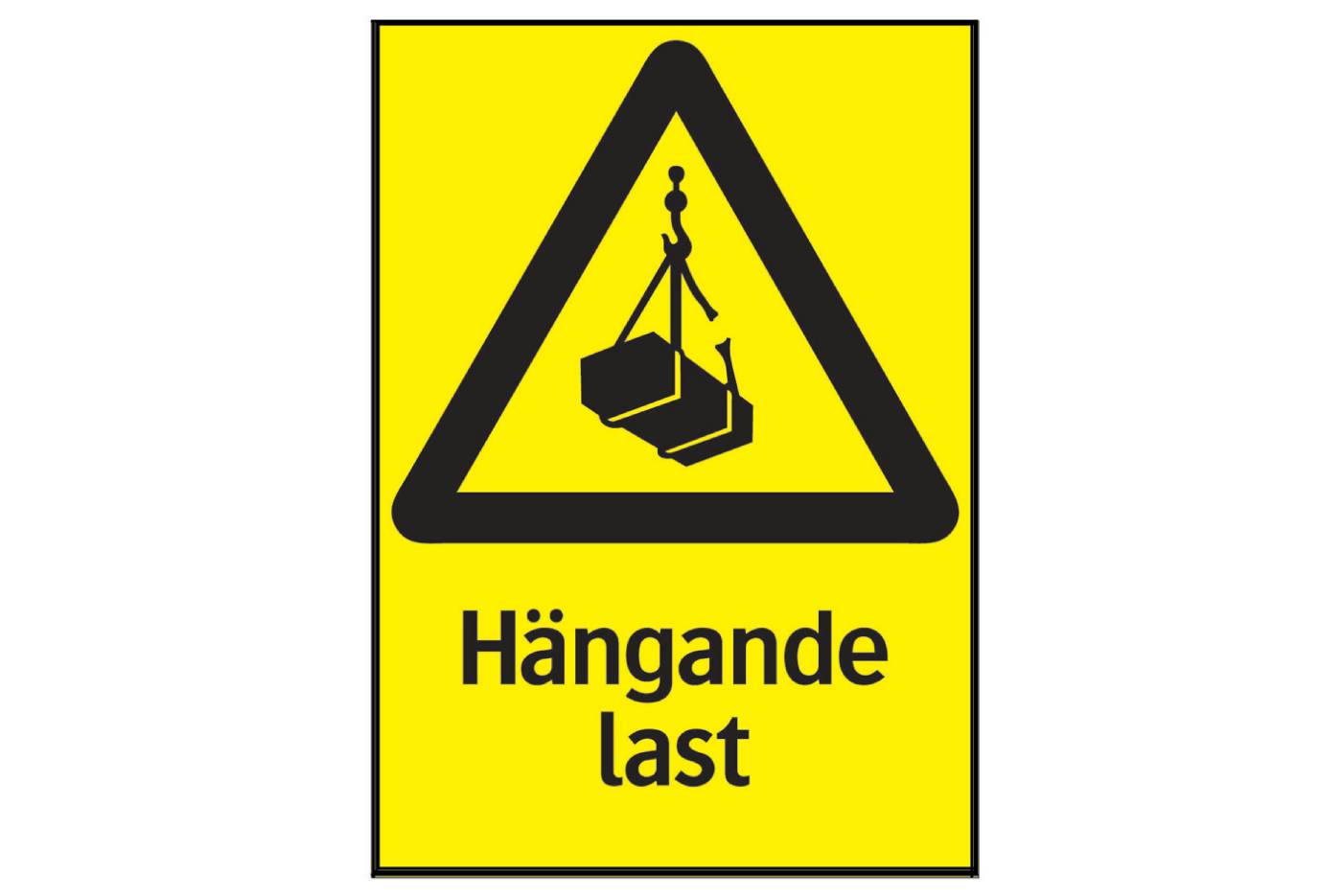 Varningsskylt Hängande last