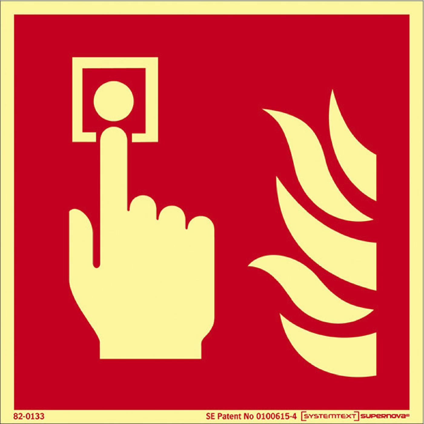 Supernova Brandskylt Brandlarmsknapp EN ISO 7010:2012 – bild 2