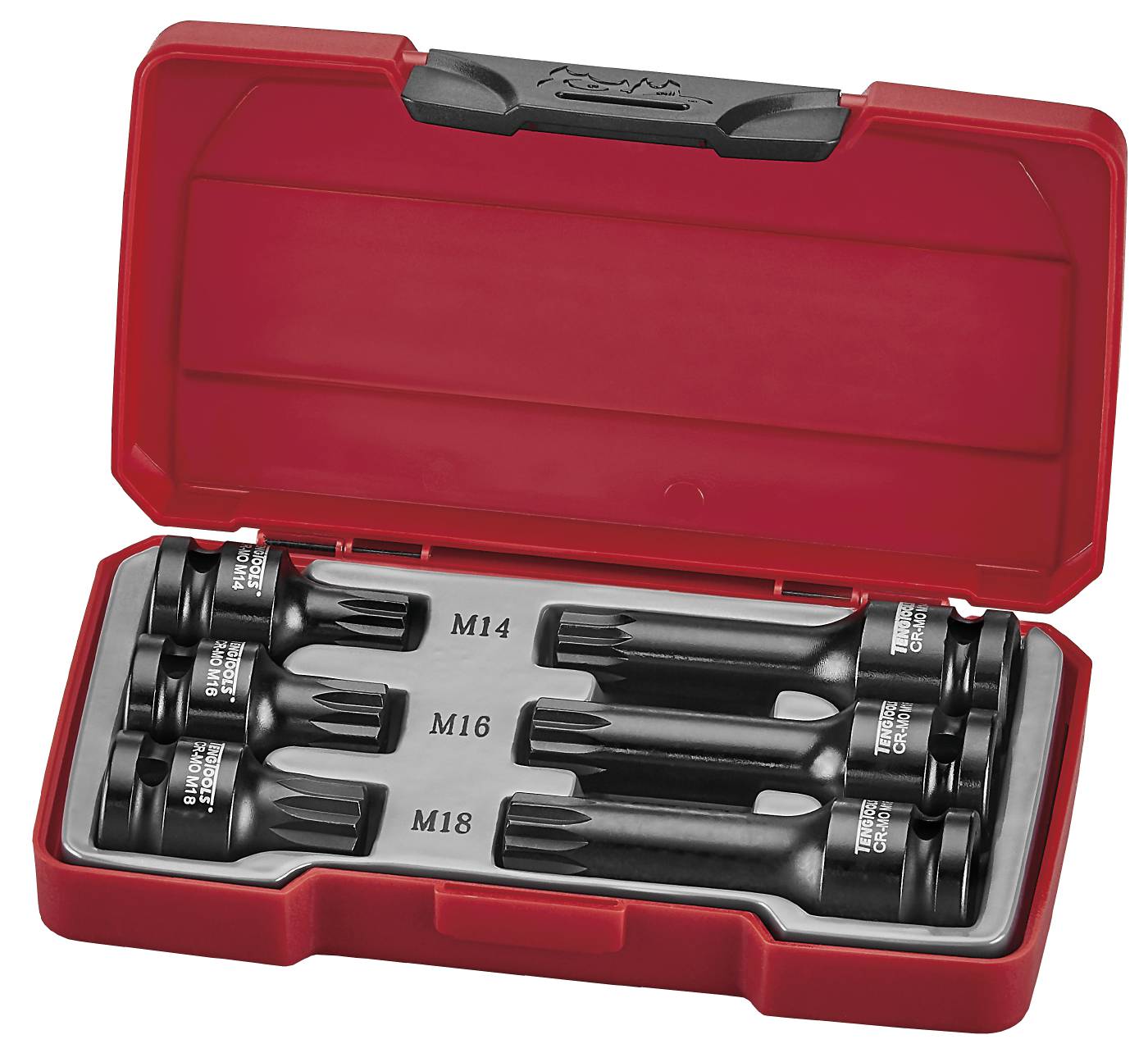 6 delars Krafthylsbitssats med 1/2"fyrkants-fäste Teng Tools T9206