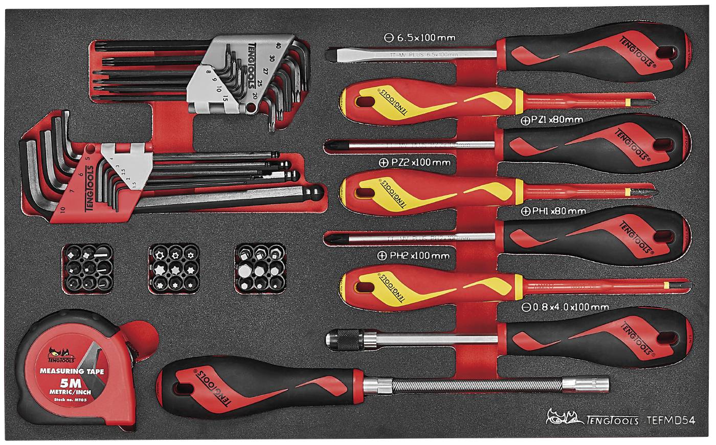 54 delars Skruvmejselsats Teng Tools TEFMD54