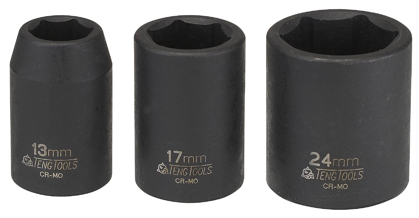Tunnväggig krafthylsa med 1/2" fyrkantsfäste ANSI Teng Tools
