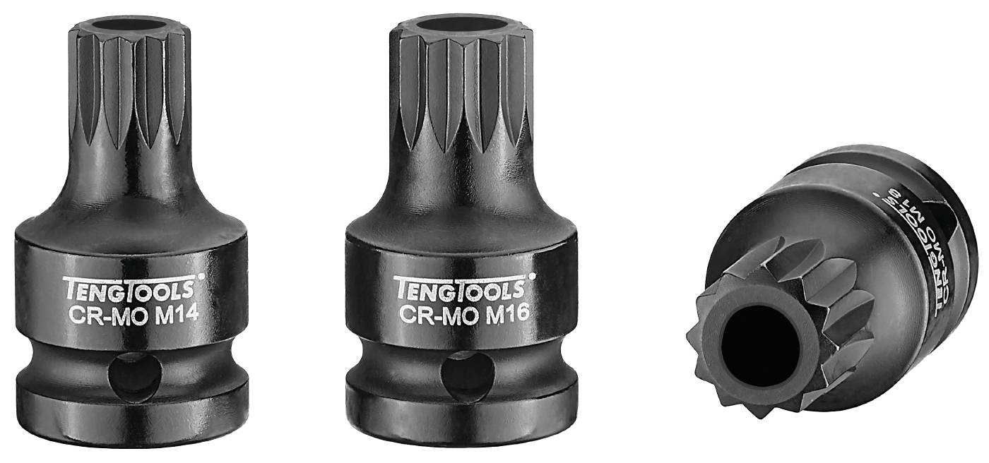 Krafthylsbits för XZN med 1/2"fyrkantsfäste. Teng Tools 921814/923818
