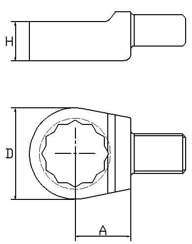 Insticksverktyg för momentnycklar - 14X18 mm Ring-grepp Novatork – bild 2