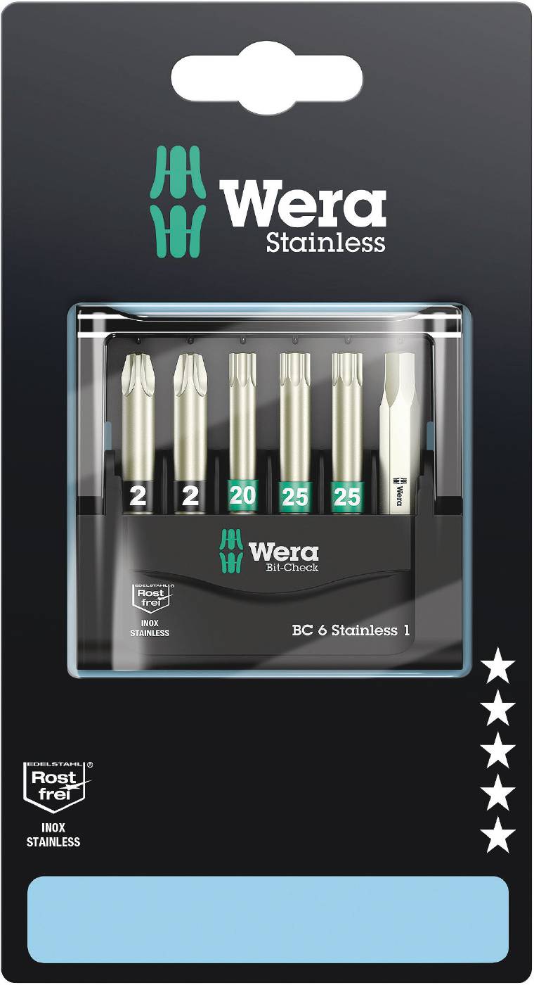 Bitssats Wera Bit-Check 6 Rostfri