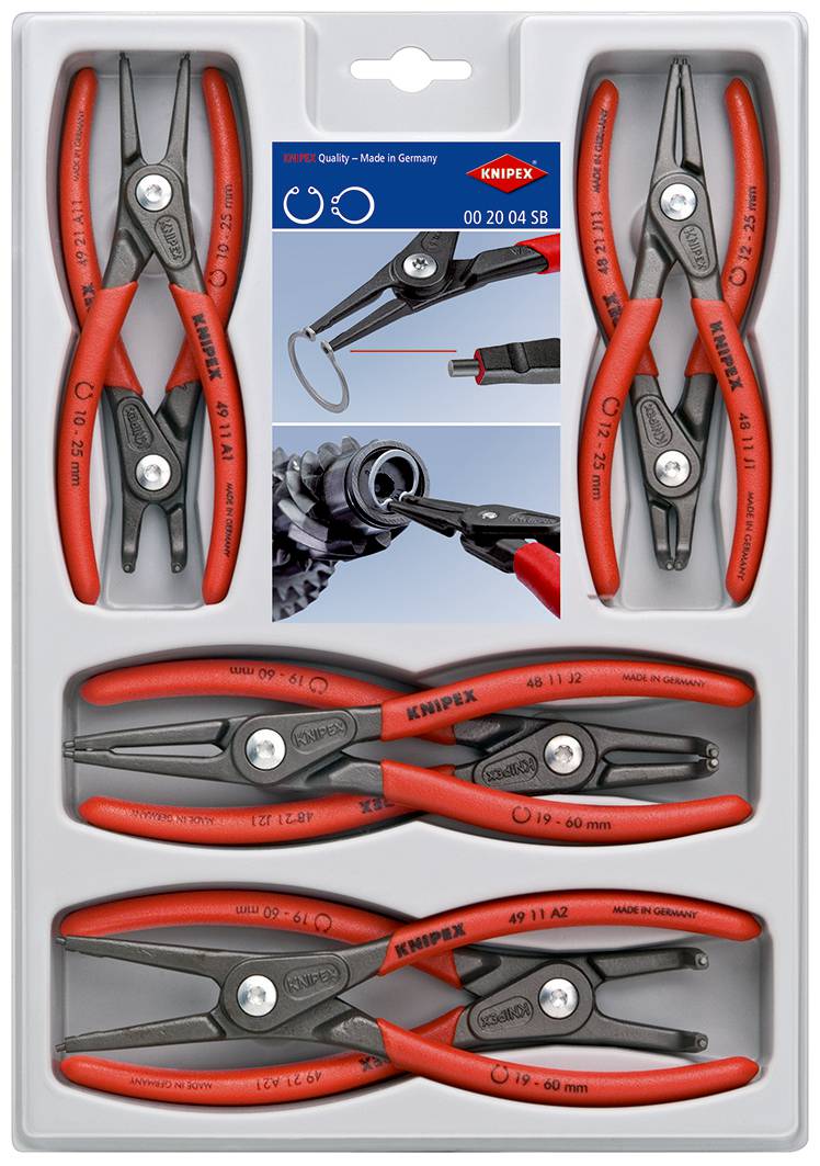Precisionslåsringstänger för invändiga och utvändiga låsringar, Knipex 00 20 04 SB – bild 1