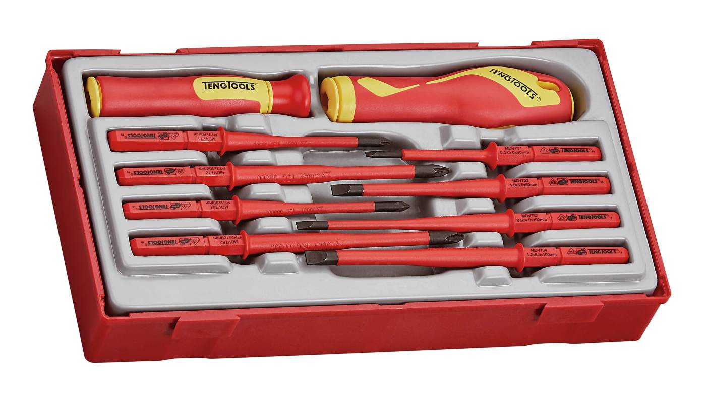 Skruvmejselsats för 1000 V. Teng Tools TTV710N