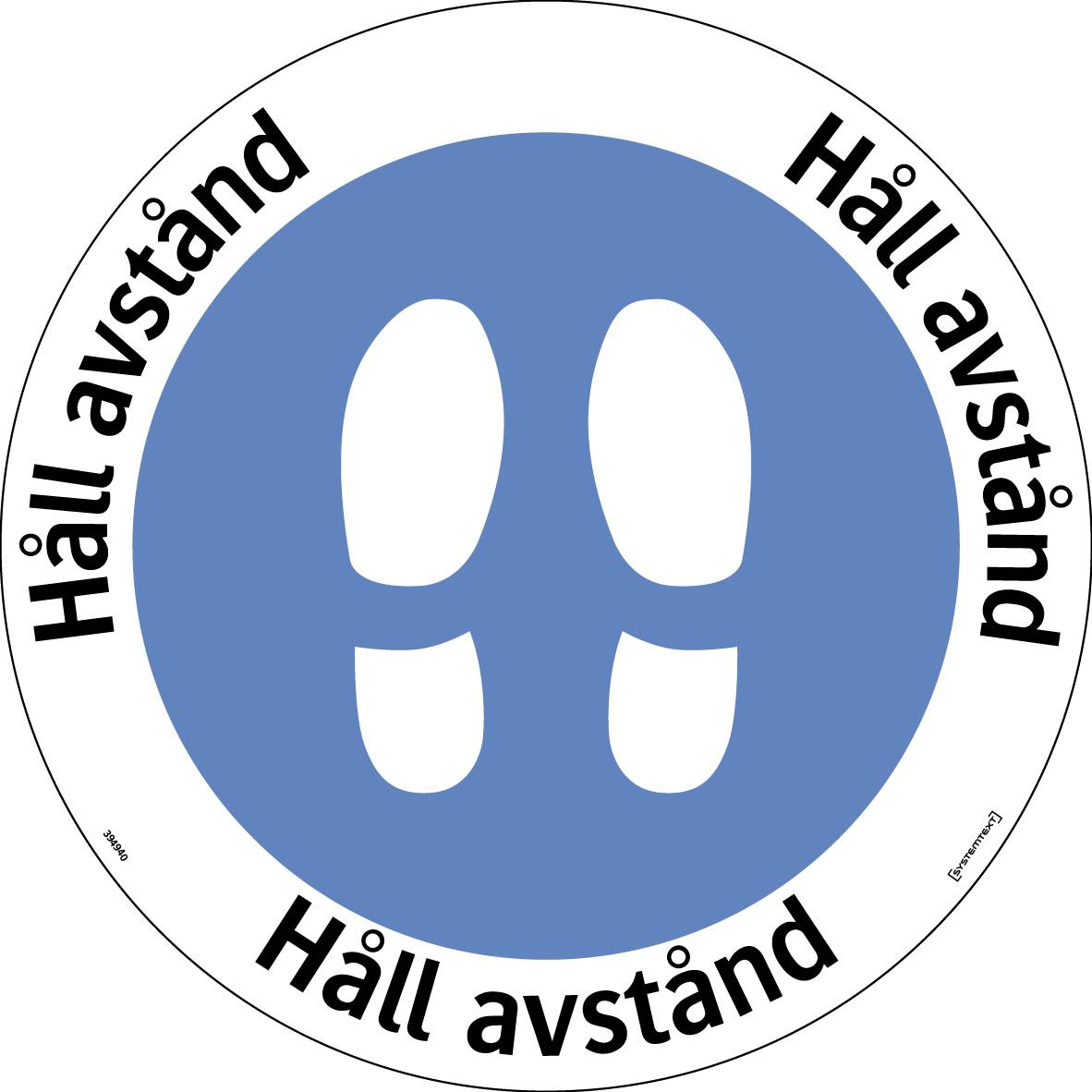 Påbudsskylt Golvdekal Håll avstånd