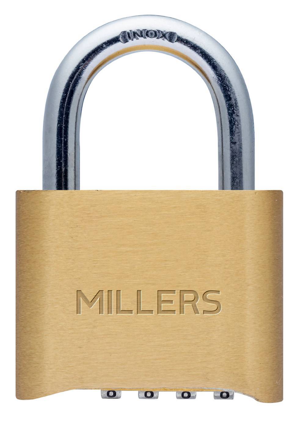 Kombinationshänglås MILLERS massiv mässing – bild 1
