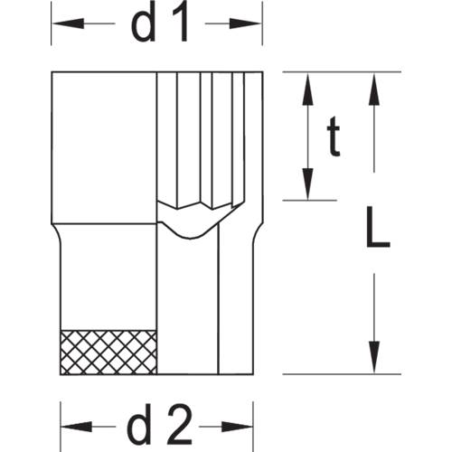 Hylsa. Med 1/2" fyrkantsfäste. Gedore D 19 AF – bild 3
