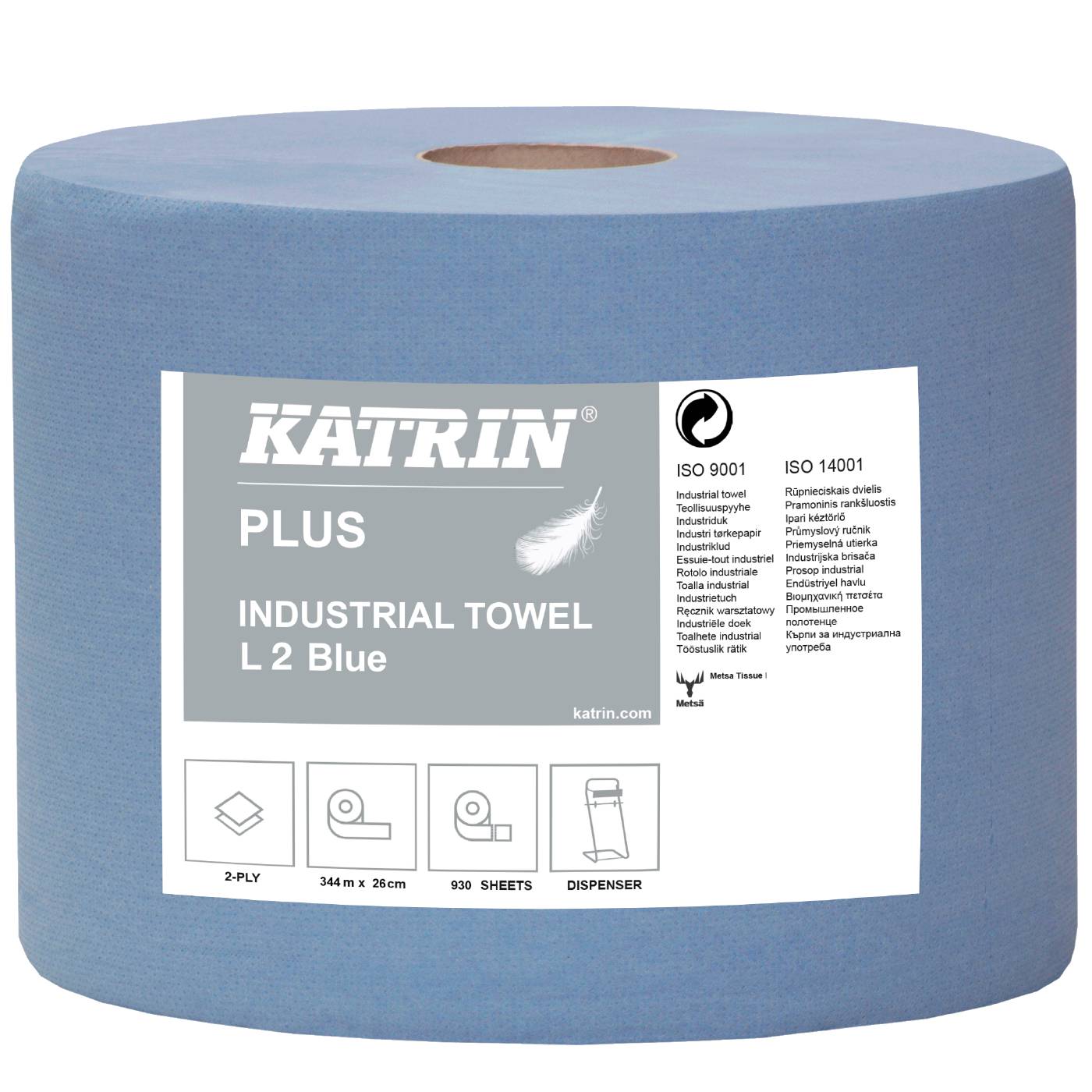 Torkpapper Katrin Plus L 2 blå