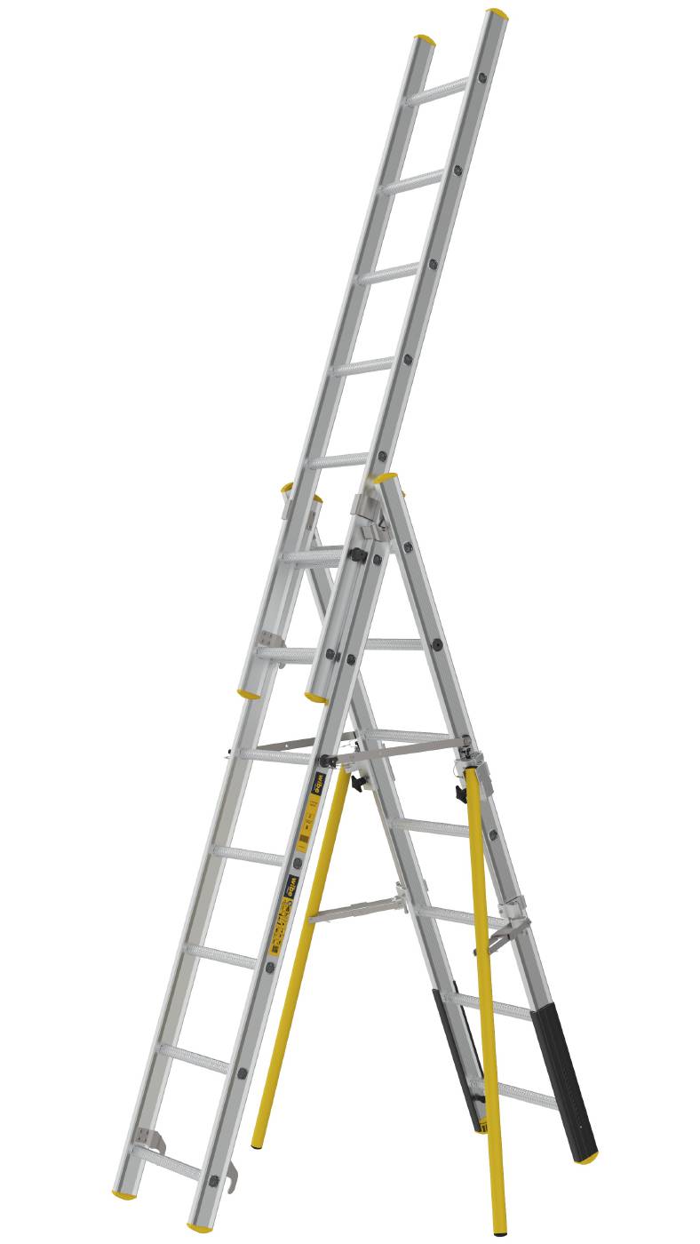 3-delad utskjutsstege PROF+ W.steps Ladders – bild 2