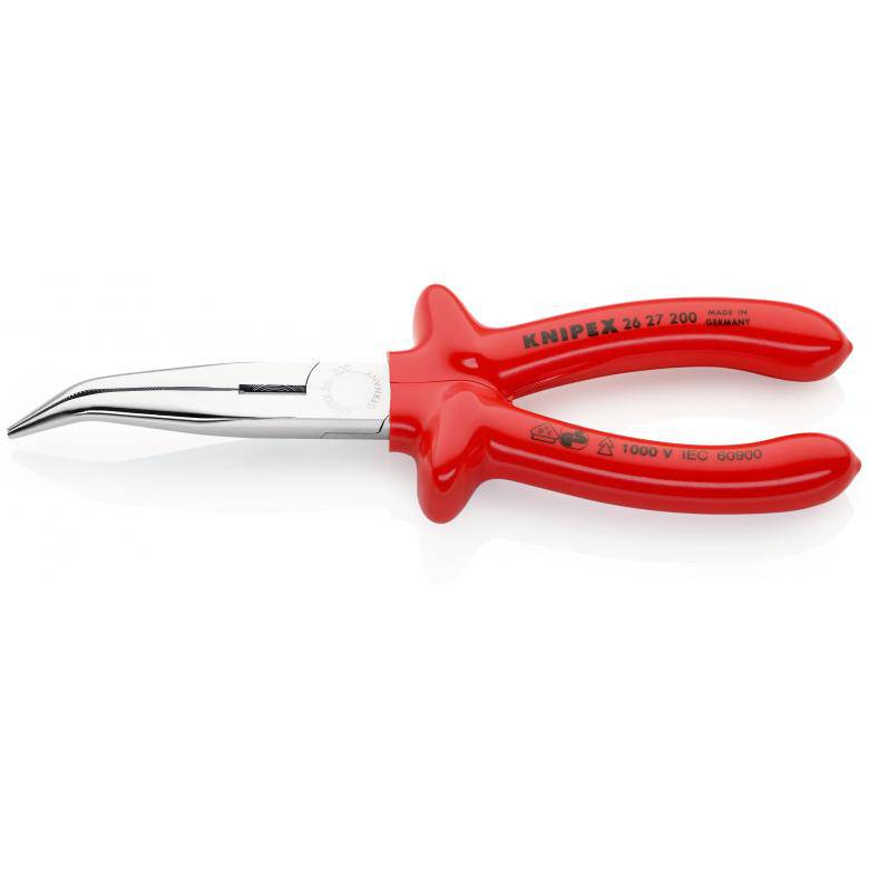 Tång med flata, runda käftar och skär 1000 V, Knipex 26 27 200