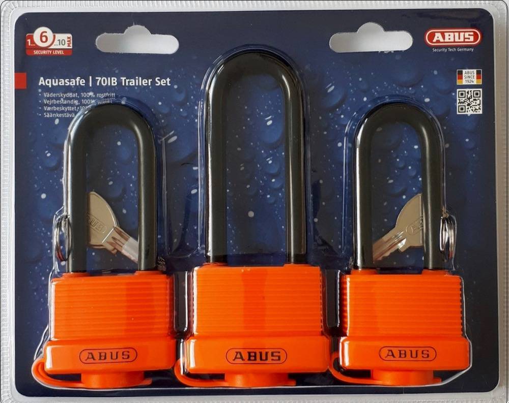 Hänglås 70IB, släpvagnssats, 3-pack Abus
