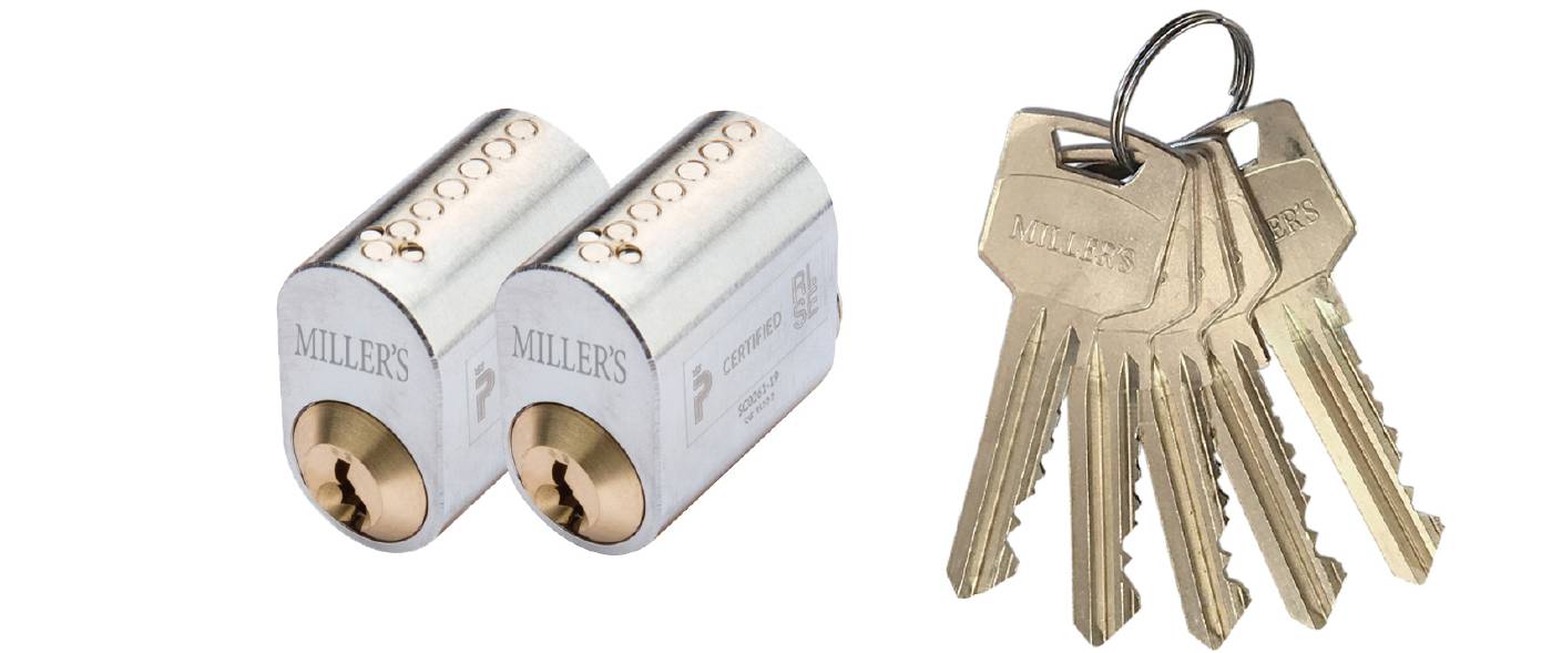 Cylinder 71237 2st lika låsning MILLERS