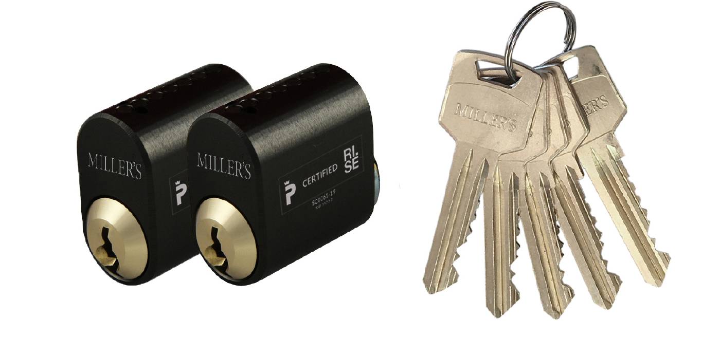 Cylinder 71237 2st lika låsning MILLERS
