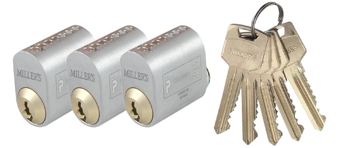 Cylinder 71237 3st lika låsning MILLERS – bild 1