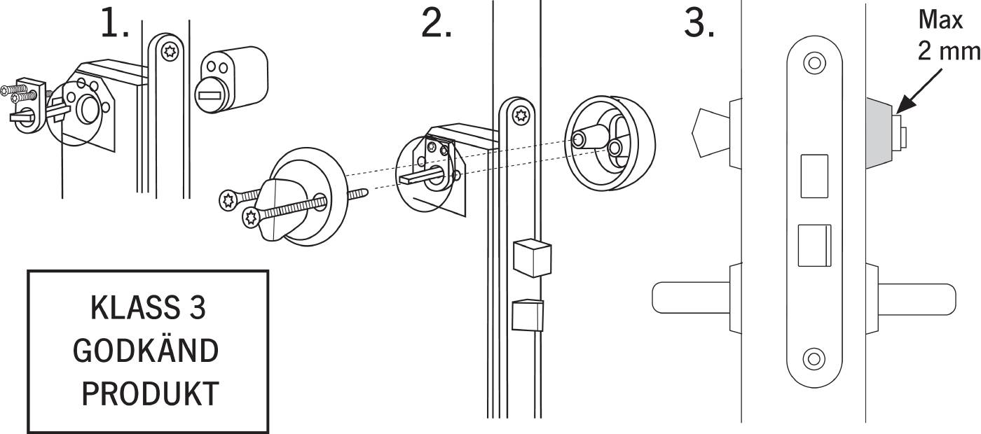 Cylinder 71237 3st lika låsning MILLERS – bild 2