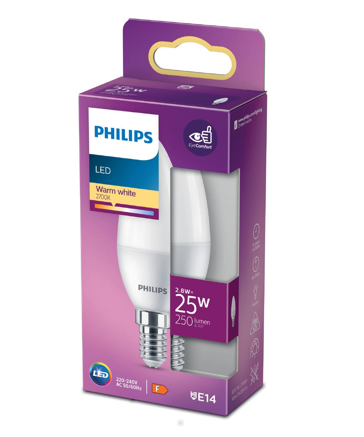 LED-lampa E14 (frostad) Philips – bild 2