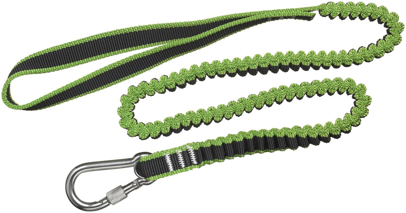 Stropp elastisk med ögla och karbinhake