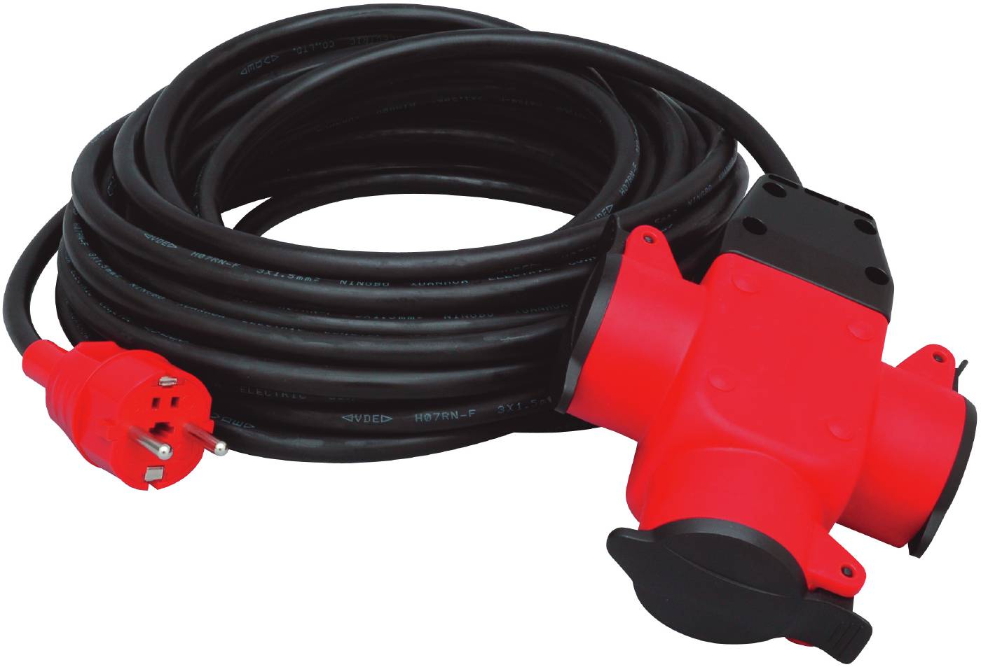 Grenuttag 3-vägs med kabel 3G2,5 BYGG-STRÖM