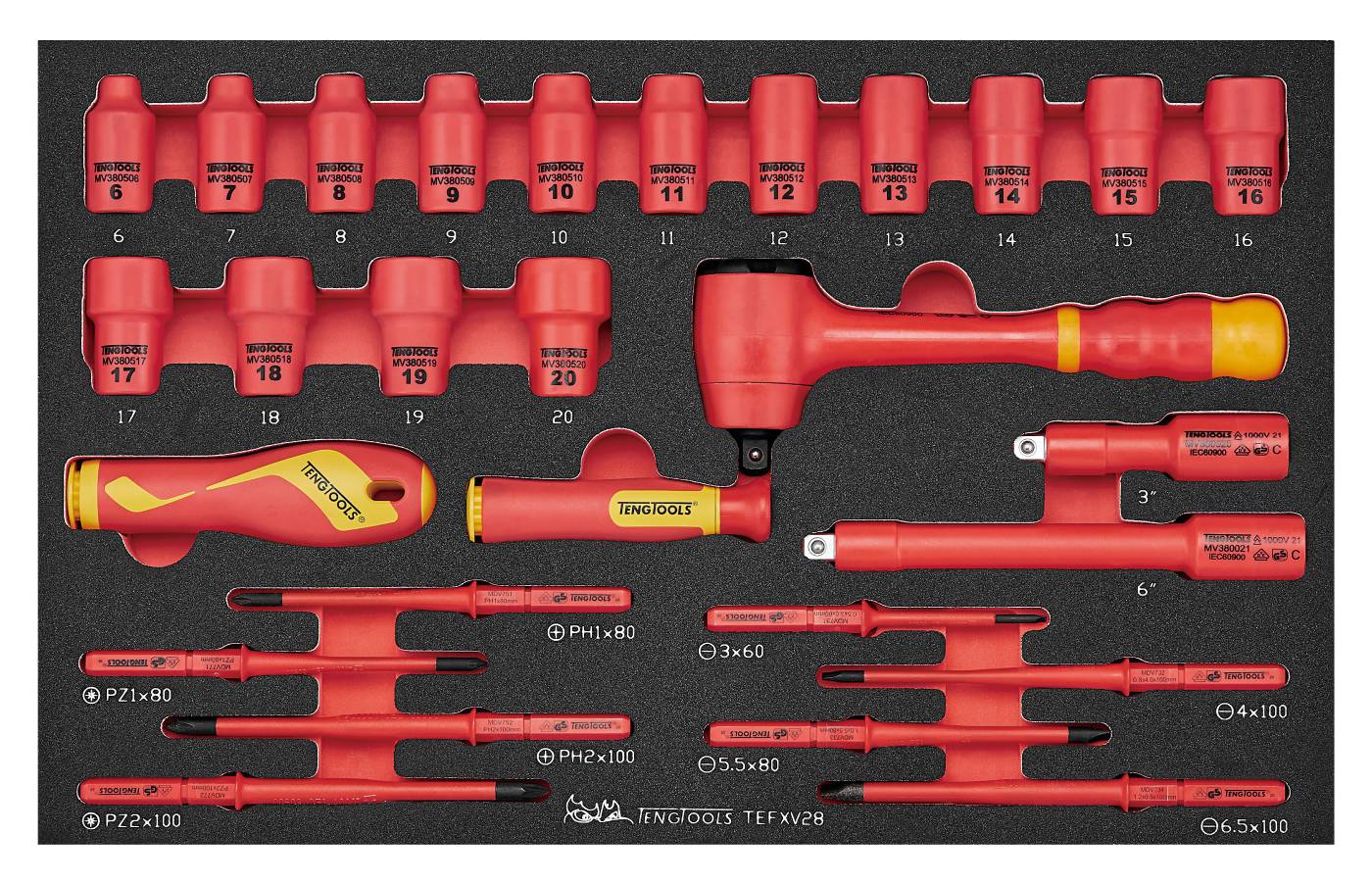 Verktygssats Teng Tools TEFXV28 1000 V