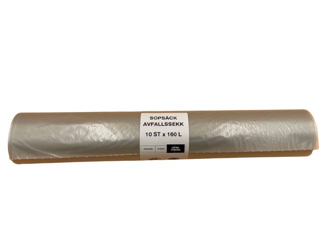 Sopsäck plast 100/125/160/240 liter transparent – bild 1