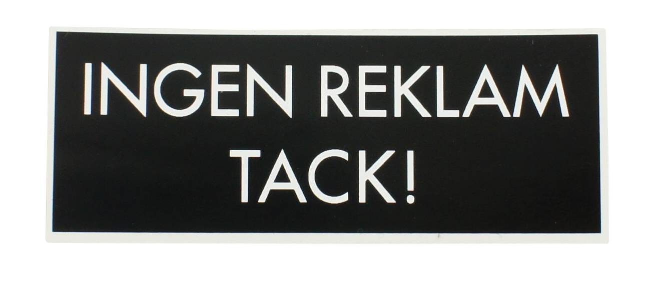 Dekal Ingen reklam MILLERS