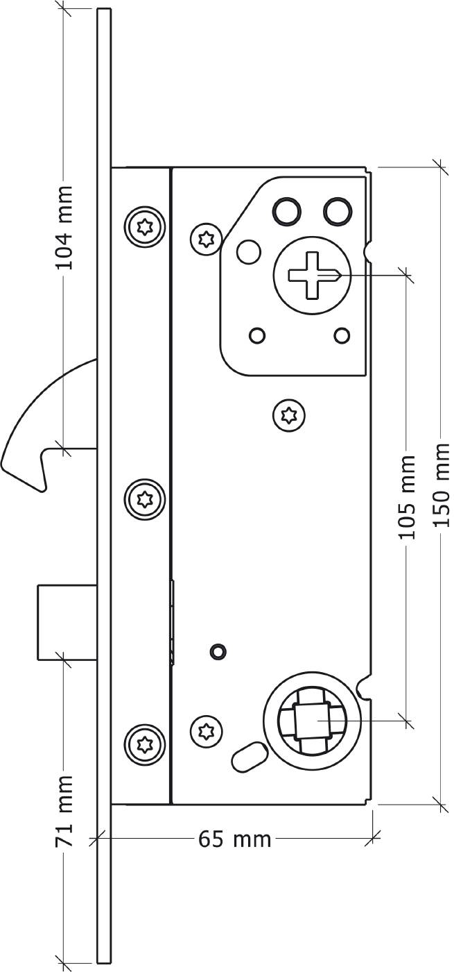 Låshus 7410 ytterdörr MILLERS – bild 2