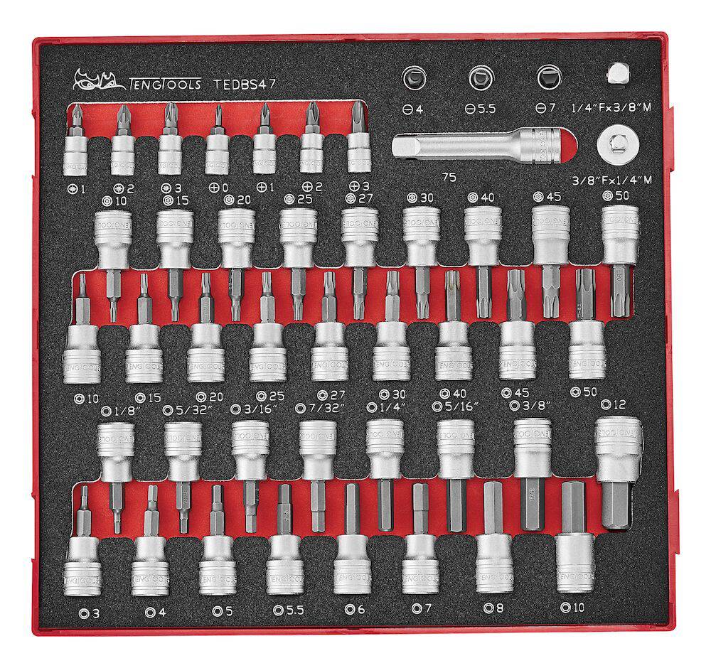Hylsbitssats 1/4–3/8-fäste TengTools TEDBS47