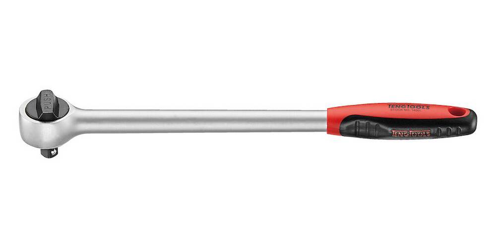 Långt spärrhandtag med 1/2"-fyrkantsfäste. Teng Tools 1400L-1200L