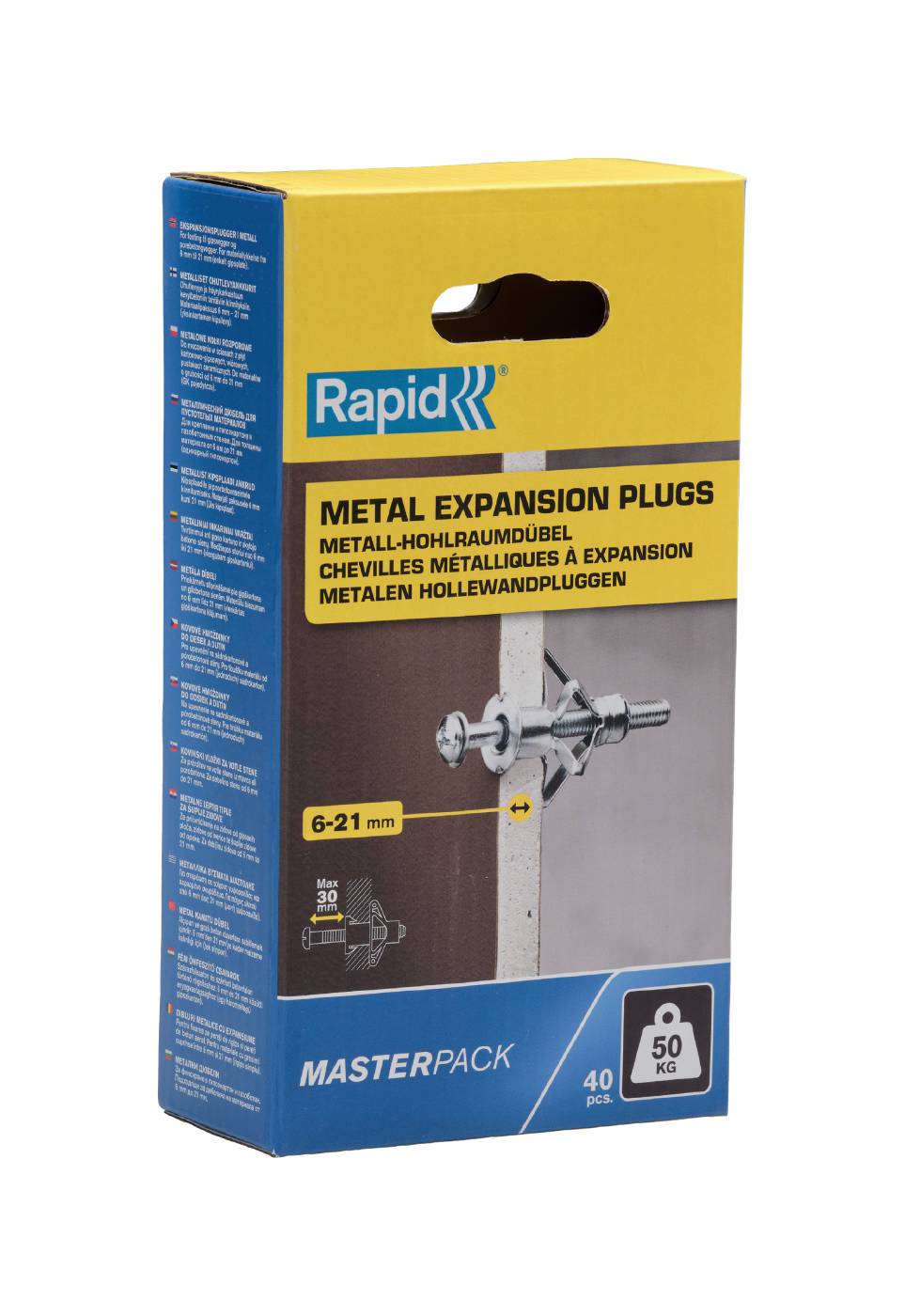 Metallexpander för gipsinfästning M6 50KG Rapid – bild 2