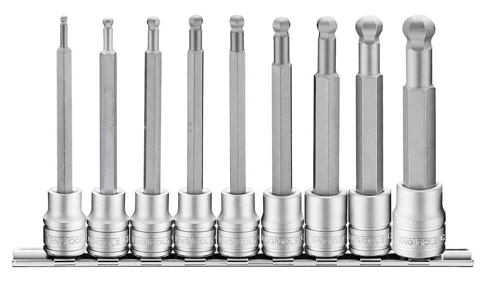Insexbitshylsor (sats) med 3/8" fyrkantsfäste. TengTools M3809HBN