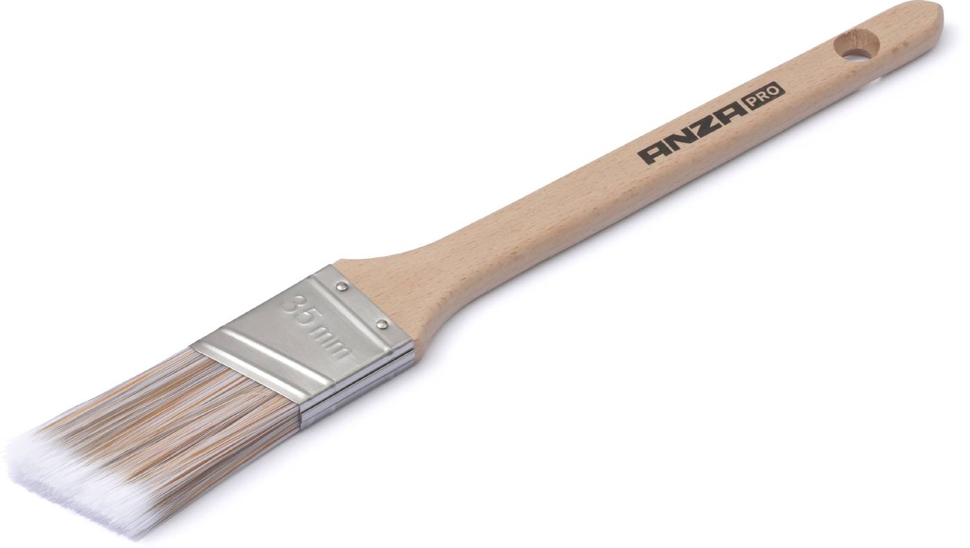 Vinklad platt pensel Super Soft ANZAPRO Trä