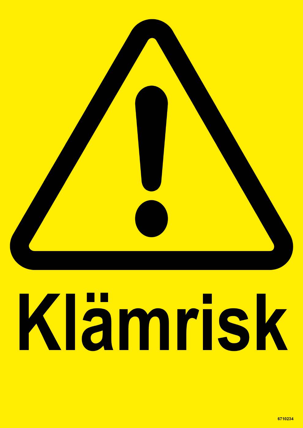 Varningsskylt Unigraphics Klämrisk