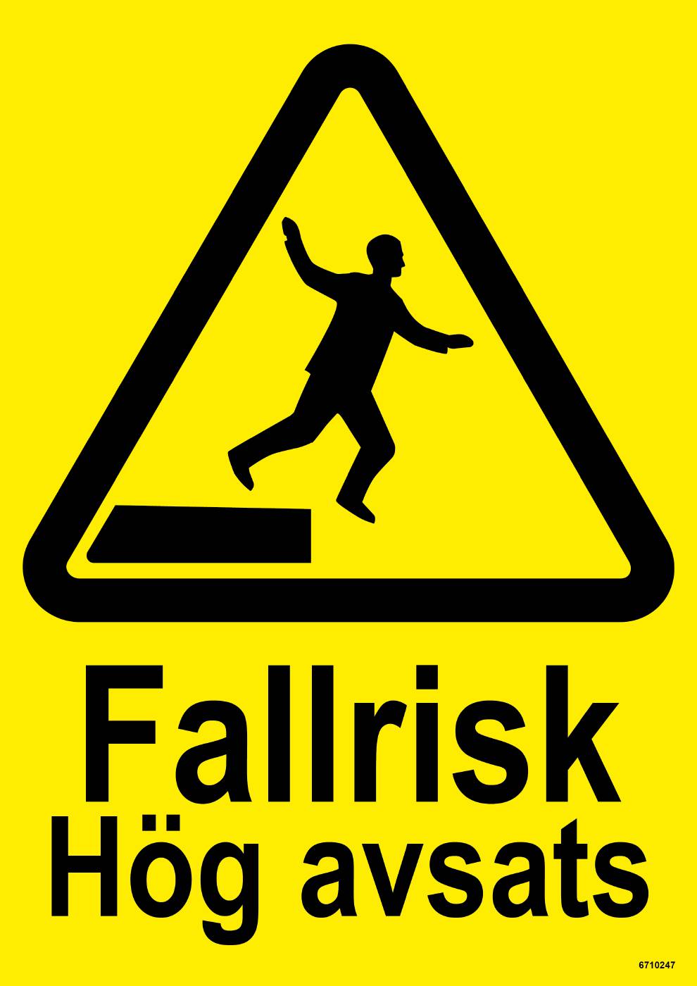 Varningsskylt Unigraphics Fallrisk hög avsats