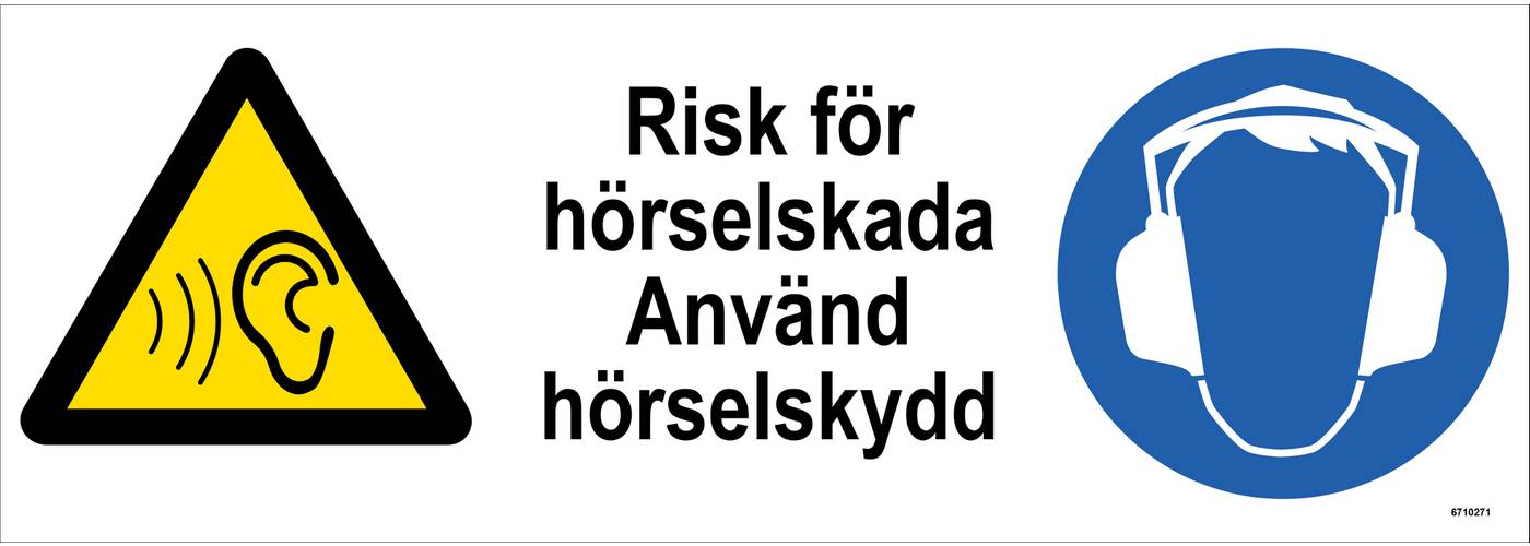 Varningsskylt Unigraphics Risk för hörselskada