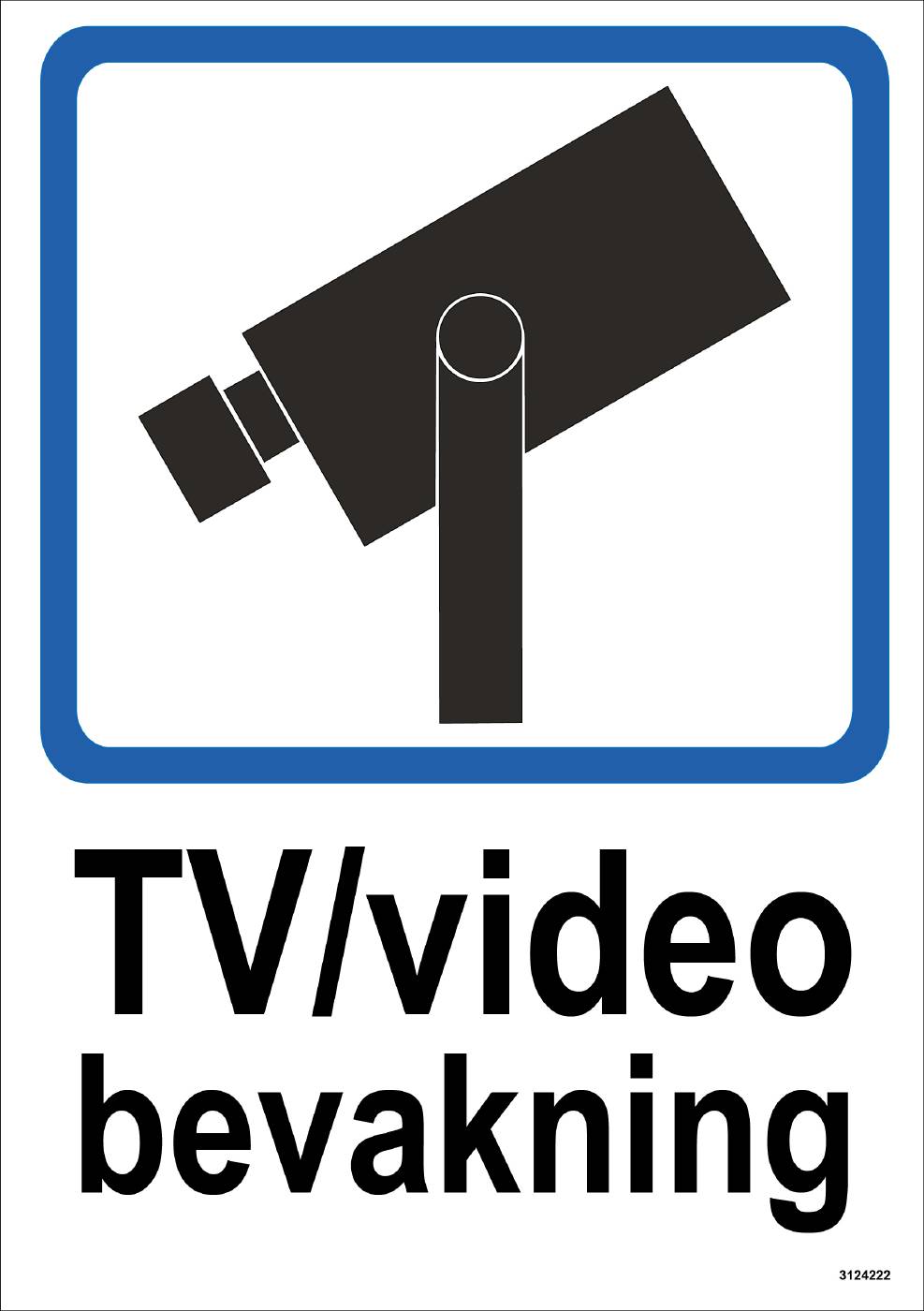 Ordningsdekal Unigraphics TV/video bevakning dubbelsidig