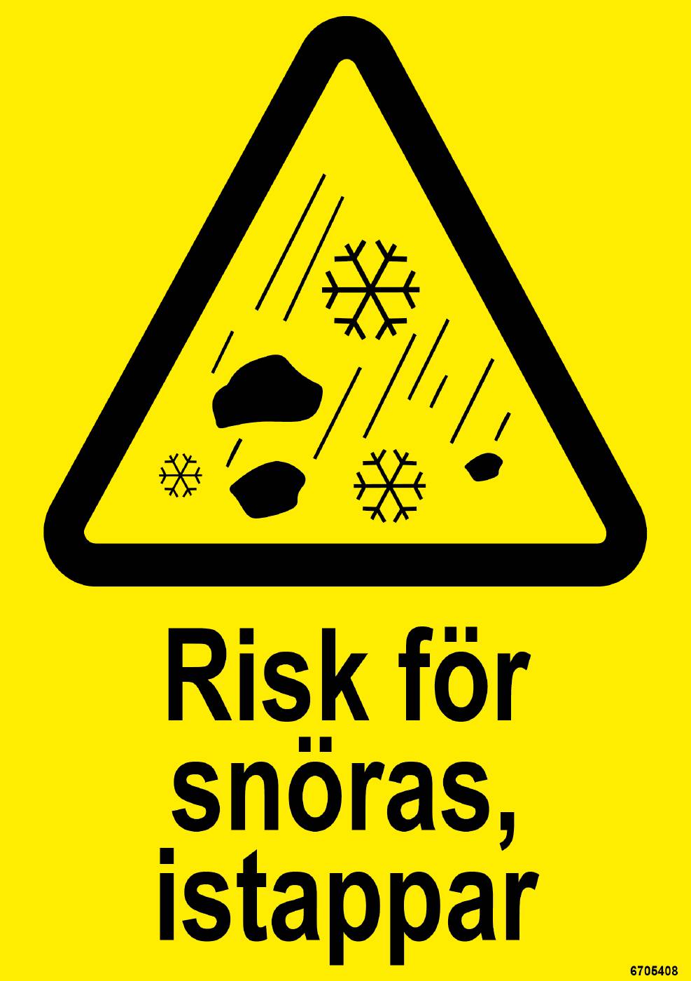 Varningsskylt Unigraphics Risk för snöras, istappar