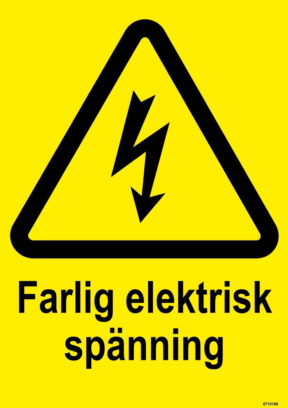 Varningsskylt Unigraphics Farlig elektrisk spänning