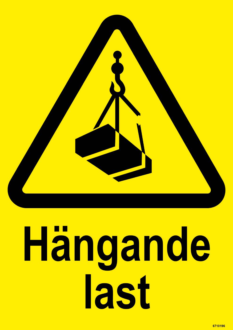 Varningsskylt Unigraphics Hängande last
