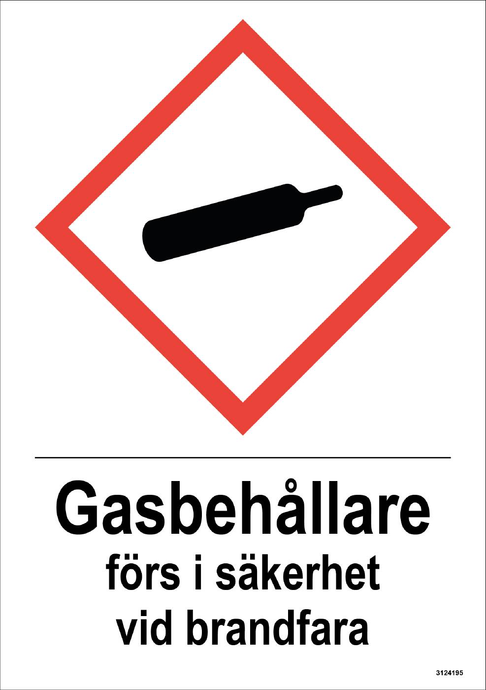 Dekal Unigraphics Kemiska risker Gasbehållare förs i säkerhet vid brandfara