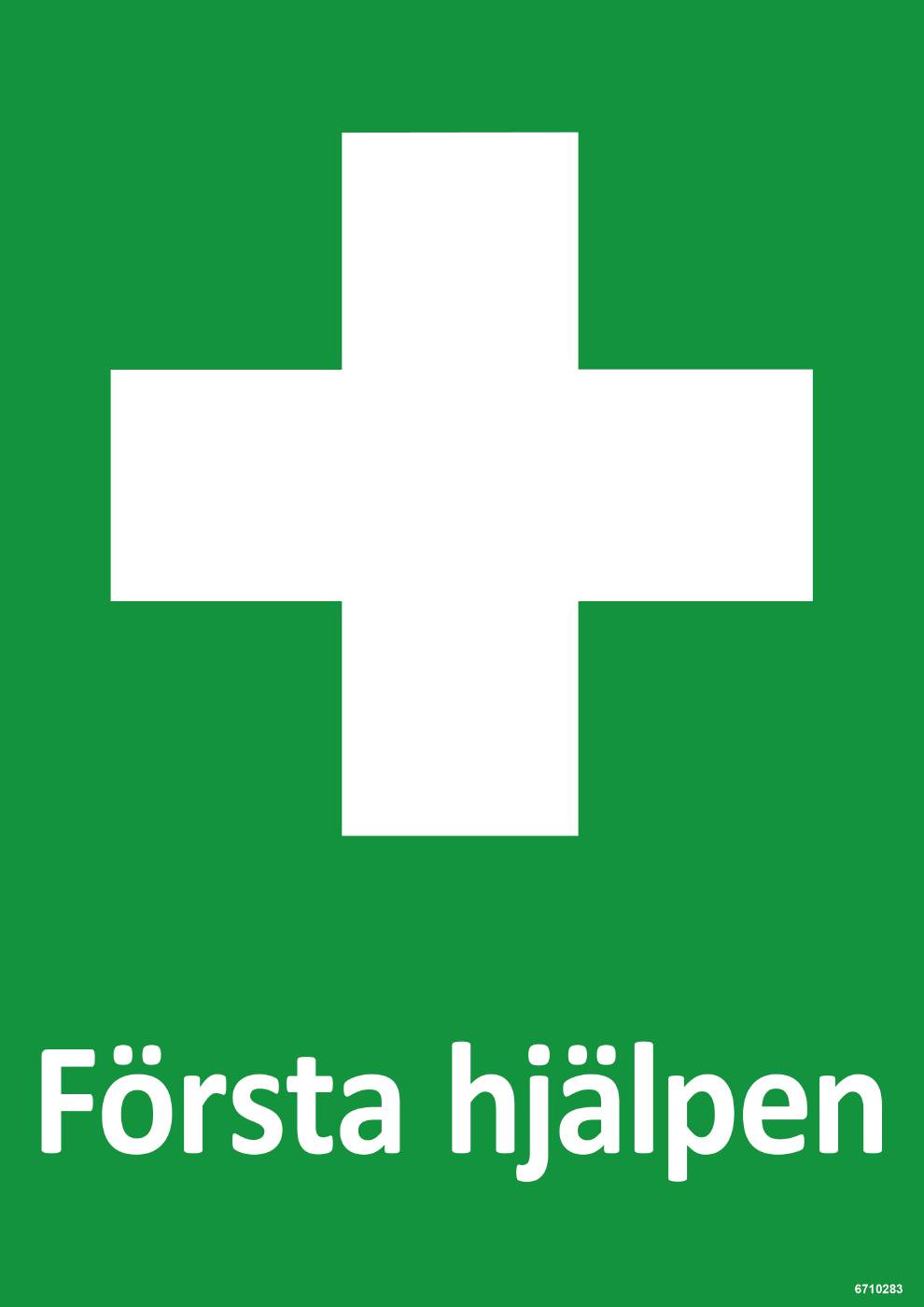 Nödskylt Unigraphics Första hjälpen dubbelsidig