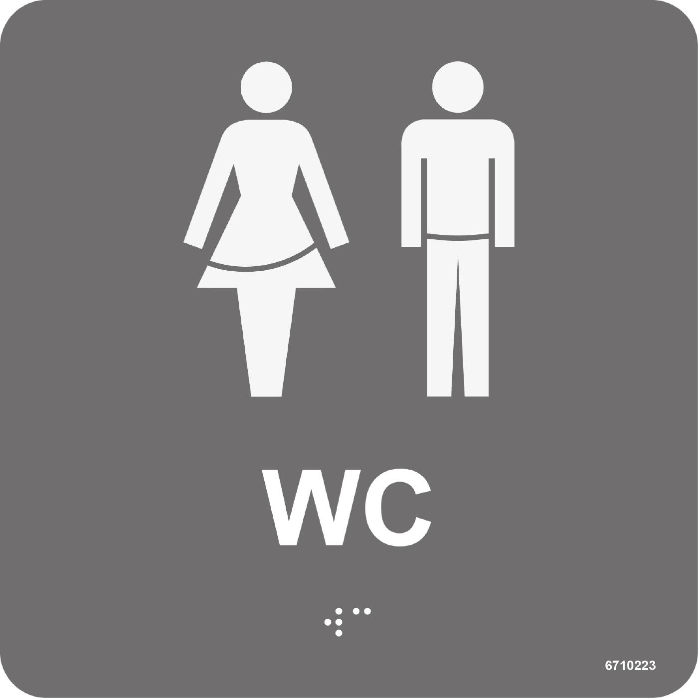 Taktik skylt Unigraphics WC Dam/Herr Grå