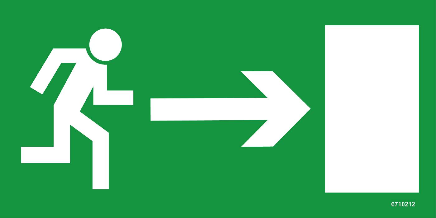 Utrymningsskylt Unigraphics Utrymningsväg till höger ISO