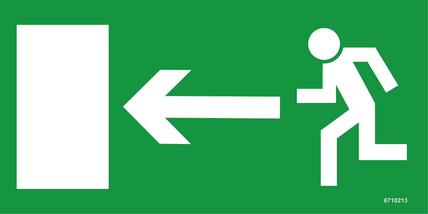 Utrymningsskylt Unigraphics Utrymningsväg till vänster ISO