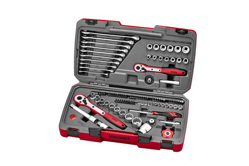Hylsnyckelsats med 98 delar (1/4”-, 3/8”- och 1/2”-fäste) TengTools TMX098